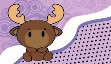 şirin bebek kawaii oyuncak geyik karikatür arka planı vektör formatında