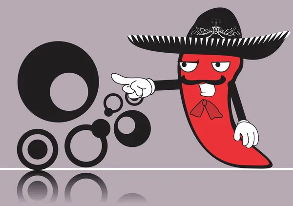 Meksikalı Mariachi Biberli Çizgi Film Arkaplanını Vektör Biçiminde Düzenlemek Çok — Stok Vektör