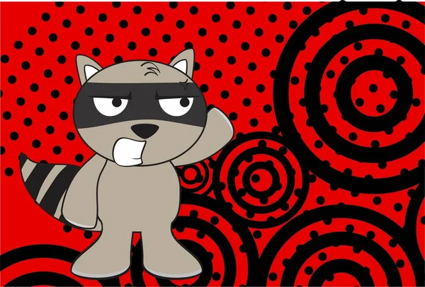 Funny Raccoon Cartoon Character Background Vector Format — Stock Vector