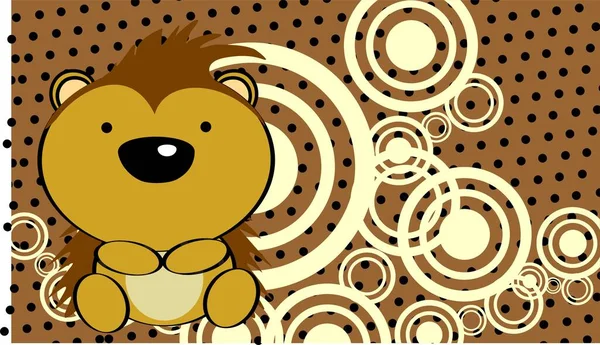 可爱的卡瓦玩具豪猪卡通背景 矢量格式 — 图库矢量图片