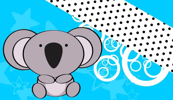 Mignon Bébé Kawaii Jouet Koala Fond Dessin Animé Format Vectoriel — Image vectorielle