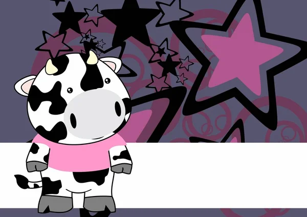 かわいいぬいぐるみ牛の漫画の背景ベクトル形式 — ストックベクタ