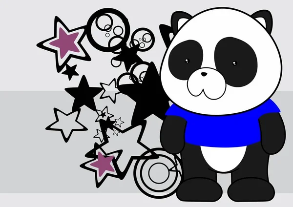 Kawaii Plüsch Pandabär Cartoon Hintergrund Vektorformat — Stockvektor