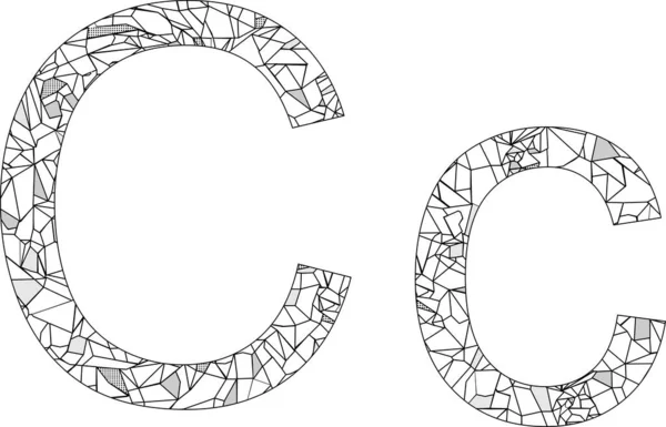 Polygon Buchstabe Illustration Vektorformat Eingestellt — Stockvektor