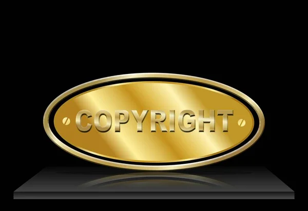 Golden Metal Plate Illustration Golden Text Black Background — Stock Photo, Image