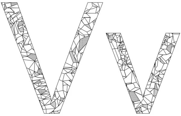 多边形字母V以矢量格式设置的图解 — 图库矢量图片
