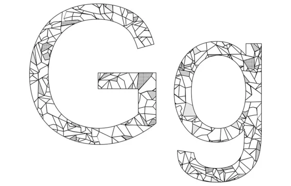 Polygon Buchstabe Illustration Vektorformat Eingestellt — Stockvektor