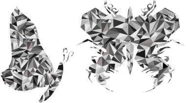 çokgen kelebek illüstrasyonu vektör biçiminde ayarlandı