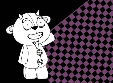 komik keçi çizgi filmi karakteri peluş oyuncak ifadesi arkaplanı vektör biçiminde