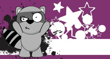 komik çocuk rakun karikatür arka planı vektör formatında
