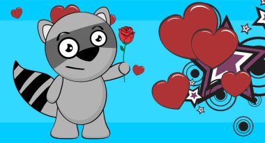 komik çocuk rakun karikatür arka planı vektör formatında
