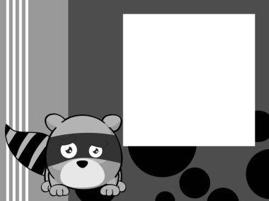 Kawaii rakun çocuk çizgi film ifadesi vektör formatında