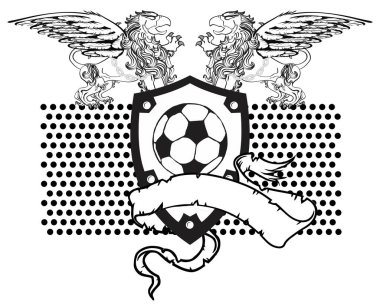 Heraldik futbol gryphon arması vektör biçiminde