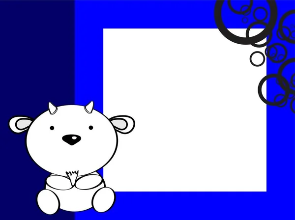 Kawaii Bébé Chèvre Personnage Dessin Animé Cadre Arrière Plan Format — Image vectorielle