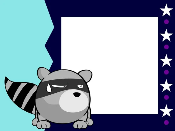 Kawaii Raccoon Kid Cartoon Expression Background Vector Format — Stock Vector