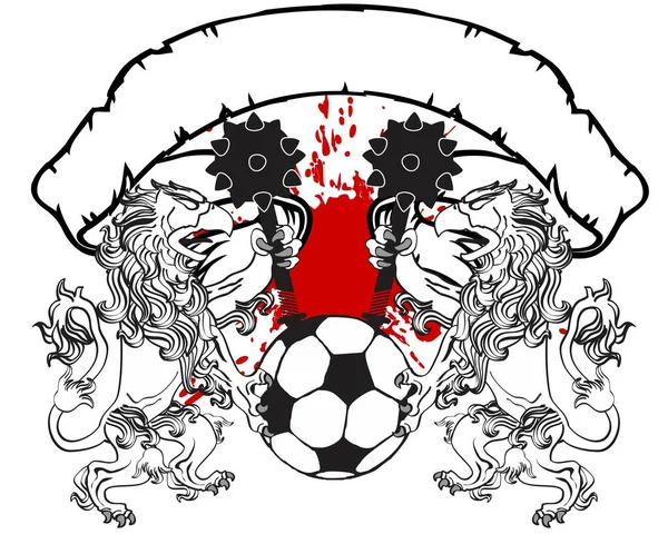 Heraldisk Fotboll Gryphon Emblem Crest Vektor Format — Stock vektor