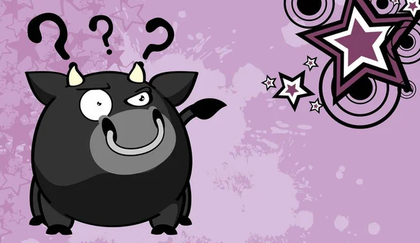 Kawaii Black Bull Cartoon Bilderrahmen Hintergrund Vektorformat — Stockvektor