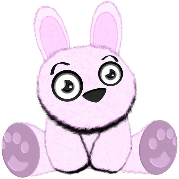 Cute Baby Bunny Toy Cartoon Illustration — Stock Photo, Image