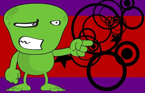 Lustige Grüne Monster Cartoon Hintergrund Vektorformat — Stockvektor