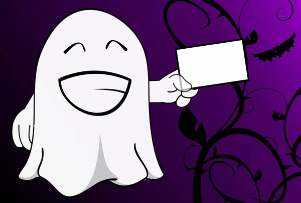 Divertente Fantasma Cartone Animato Halloween Sfondo Illustrazione — Foto Stock