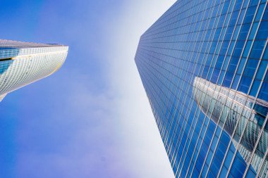 Madrid, İspanya, 13 Nisan 2019: İspanya'nın en yüksek gökdelenleri, Madrid