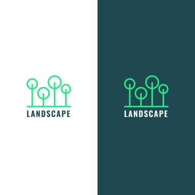 Bahçe düzenleme şirketi logosu dört ağaç oluşturan çizgiler şeklinde. Modern, basit, temiz, zarif ve profesyonel. Peyzaj, park, mülk, müteahhitler, gayrimenkul, mimar için elverişli.