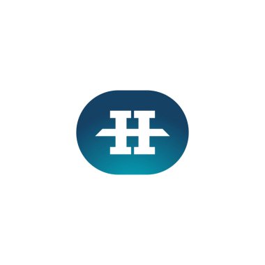 Geometrik Oval Şekil 'in içindeki güçlü H harfi logosu. Güçlü, istikrarlı, güçlü, cesur ve profesyonel. İnşaat şirketleri, finans, bankalar, müteahhitler, gayrimenkul, danışmanlar için elverişli.