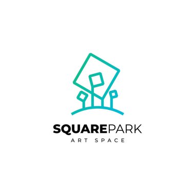 Kare park - kare şekillerden oluşan ağaçlar