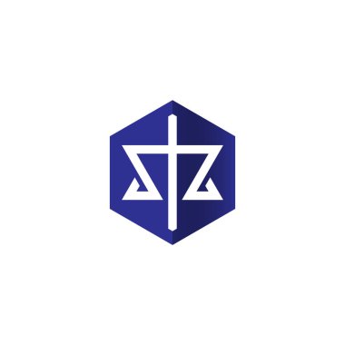 Kılıç ve ölçek logosu altıgen şeklinde