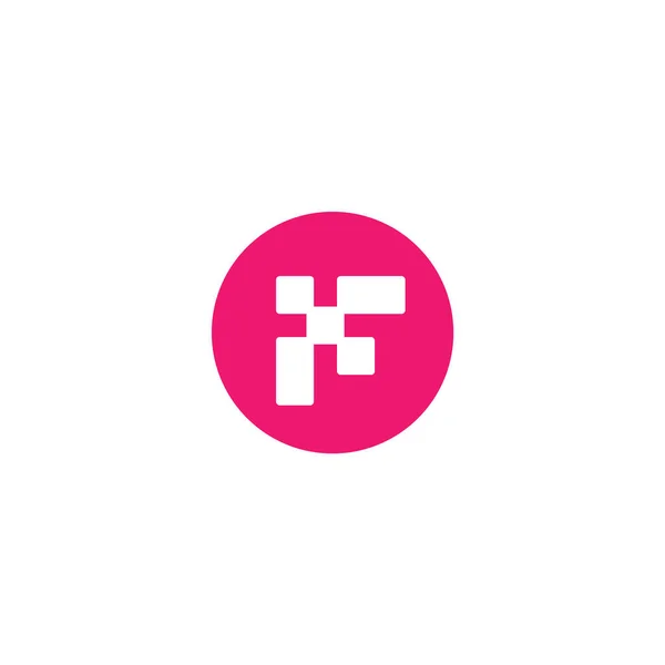 Betű Logó Pixel Négyzet Egy Rózsaszín Kör — Stock Vector