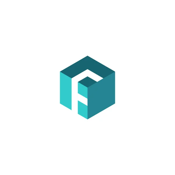 Buchstabe Logo Einer Dreidimensionalen Box Form — Stockvektor
