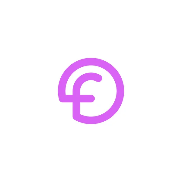 Jednoduché Čárové Logo Písmene Uvnitř Kruhu — Stockový vektor