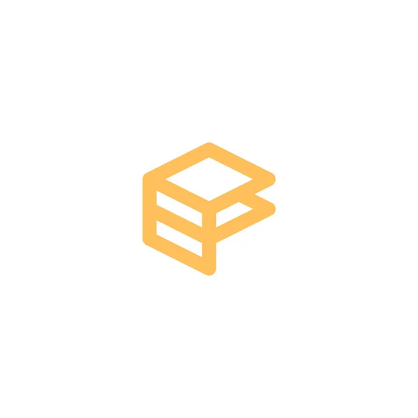 Logotyp För Staplade Fyrkantiga Form Bildar Bokstav — Stock vektor