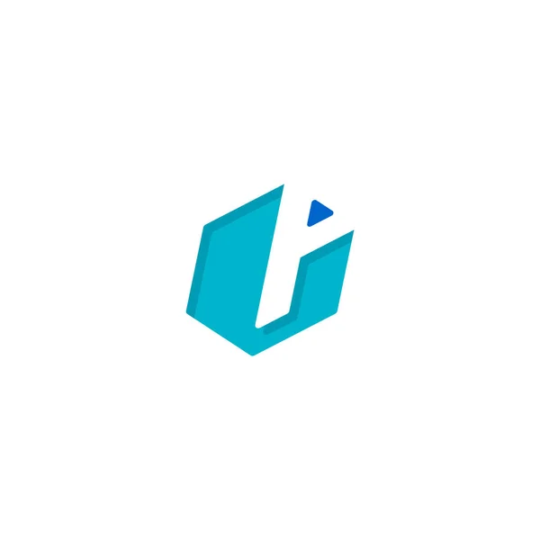 Logotyp För Bokstaven Inuti Hexagonal Bokstav — Stock vektor