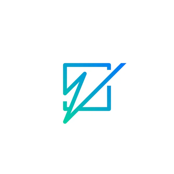 Linie Kunst Buchstabe Logo Innen Quadratische Form — Stockvektor