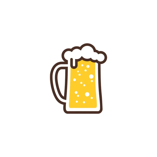 Logotipo Grande Copo Cerveja Com Espuma Borda Vidro —  Vetores de Stock