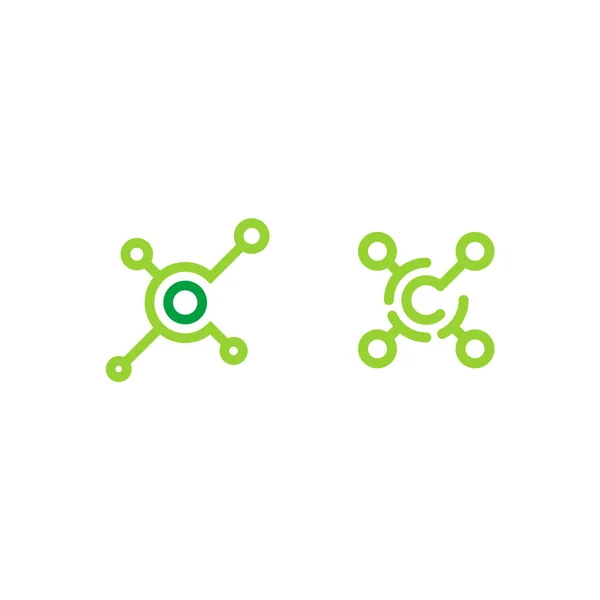 Molekül Logo Aus Kreisen Und Buchstabe — Stockvektor