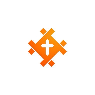 Çapraz logo geometrik biçimde. Kilise ve dini hareketler için