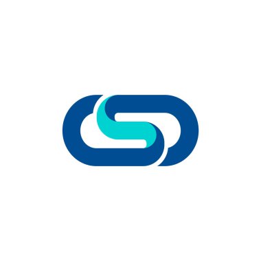 Geometrik akışkan harf s logosu kapsül şeklinde