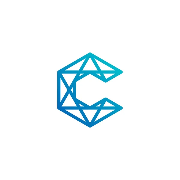Bokstaven Logotyp För Hexagon Form Som Liknar Diamant — Stock vektor
