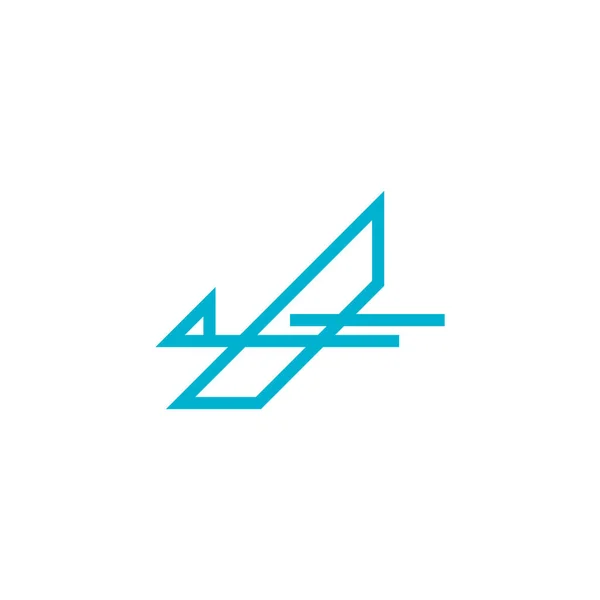 Geometrisch Geformte Linie Art Logo Eines Fliegenden Kranichs — Stockvektor