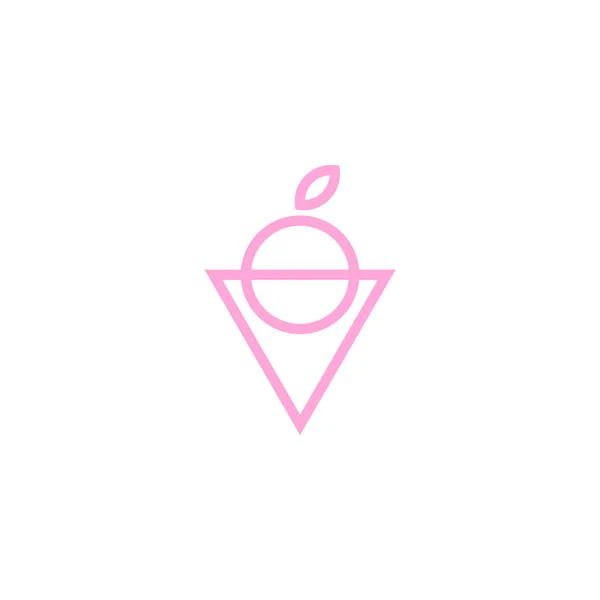 Logotipo Triângulo Círculo Forma Cone Sorvete Fruto —  Vetores de Stock
