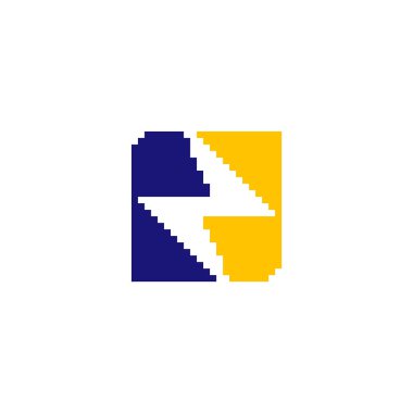 Piksel karenin içindeki bir yıldırımın piksel logosu