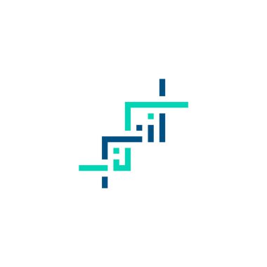 Bir sarmal zincir ve genetik kod şeklinde biyoteknoloji logosu