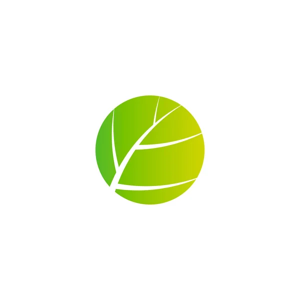 Logo Une Feuille Forme Cercle Lignes Qui Forment Feuille — Image vectorielle