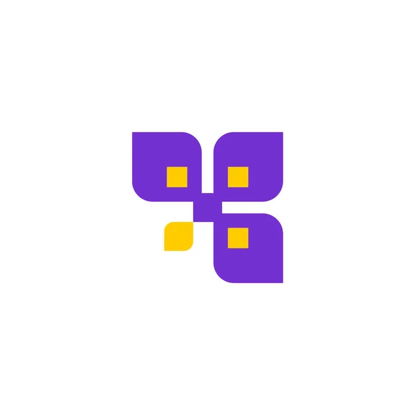 Geometrisk Elegans Logotyp För Blomma Med Tre Kronblad — Stock vektor