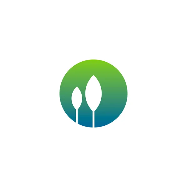 Geometryczne Logo Przestrzeni Ujemnej Okręgu Kształcie Dwóch Drzew — Wektor stockowy