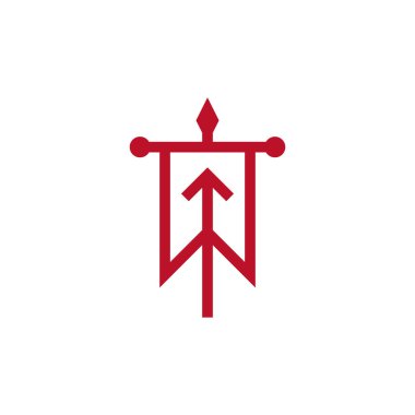 Yukarı doğru ok ile bir flamanın logosu