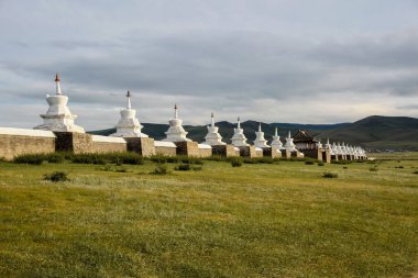 Walls of Erdene Zuu Buddhist monastery, located in Karakorum, the ancient capital of the Mongol Empire clipart