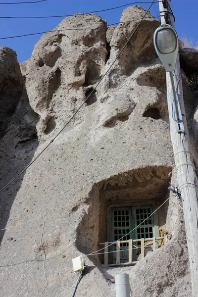 Kandovan Turistická Destinace Íránu Starobylá Skalní Obydlí Domy Zabudované Sopečných — Stock fotografie